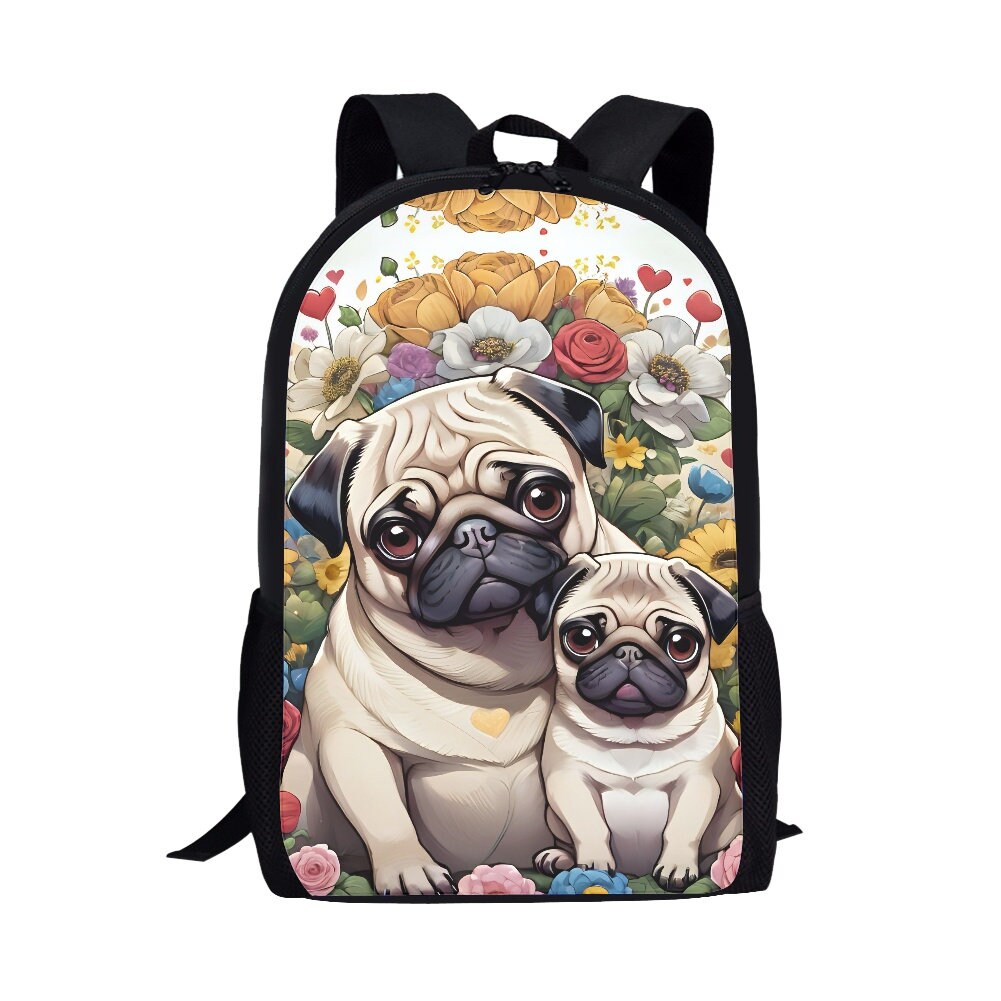 Pug School Backpack Pug School bag Pug lover backpack