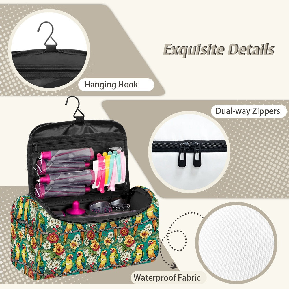 Parrot Printed Hair Dryer Storage Carrier Bag