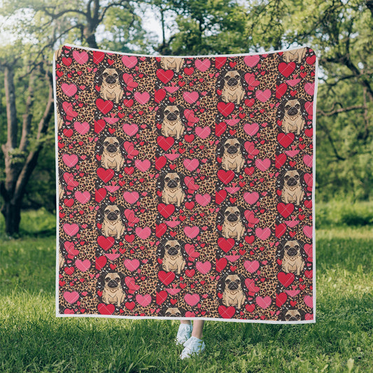Pug Leopard Print Quilt Bedding