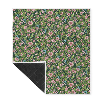 bird parrot Green Print Quilt Bedding Floral quilt