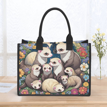 Ferret Premium All-Over Print Cavans Tote Bag（3 layers）Gift Bag Grocery Bag Birthday Bag