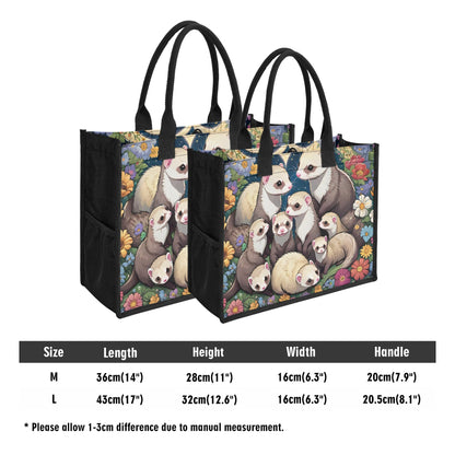 Ferret Premium All-Over Print Cavans Tote Bag（3 layers）Gift Bag Grocery Bag Birthday Bag