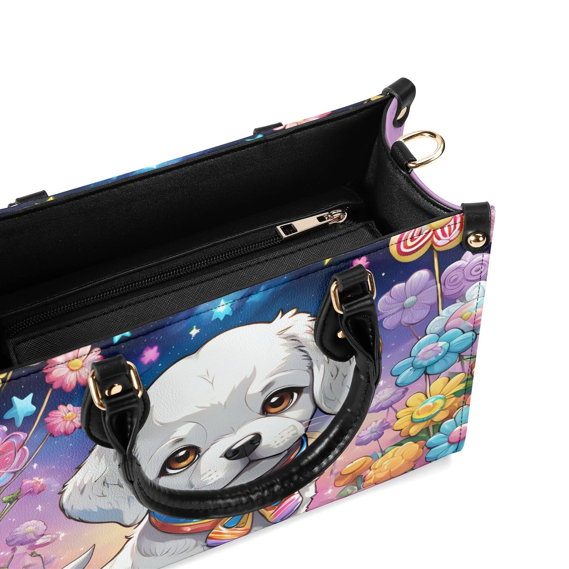 One Of A Kind Puppy Women PU Leather Handbag