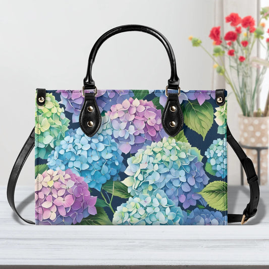 Hydrangea Women PU Leather Handbag, Hydrangea flower purse, Hydrangea bag