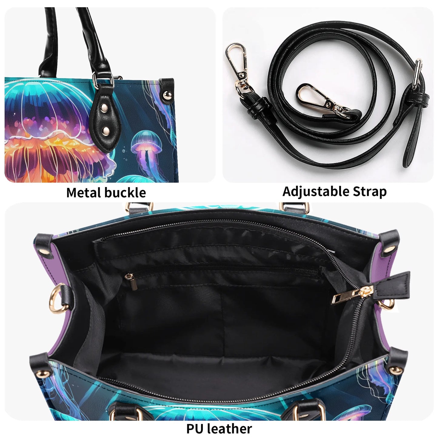 Jellyfish Women PU Leather Handbag, Jellyfish bag purse