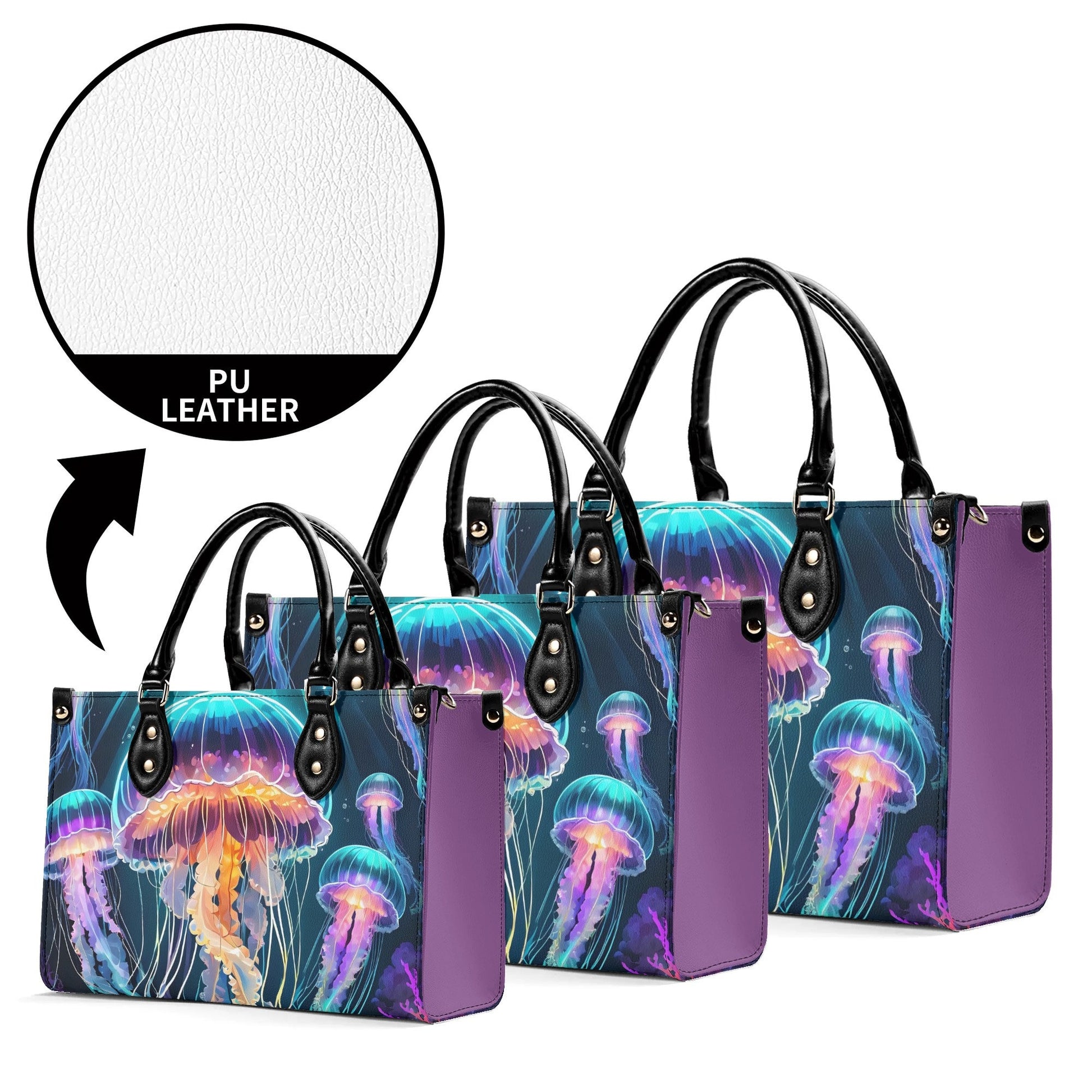 Jellyfish Women PU Leather Handbag, Jellyfish bag purse