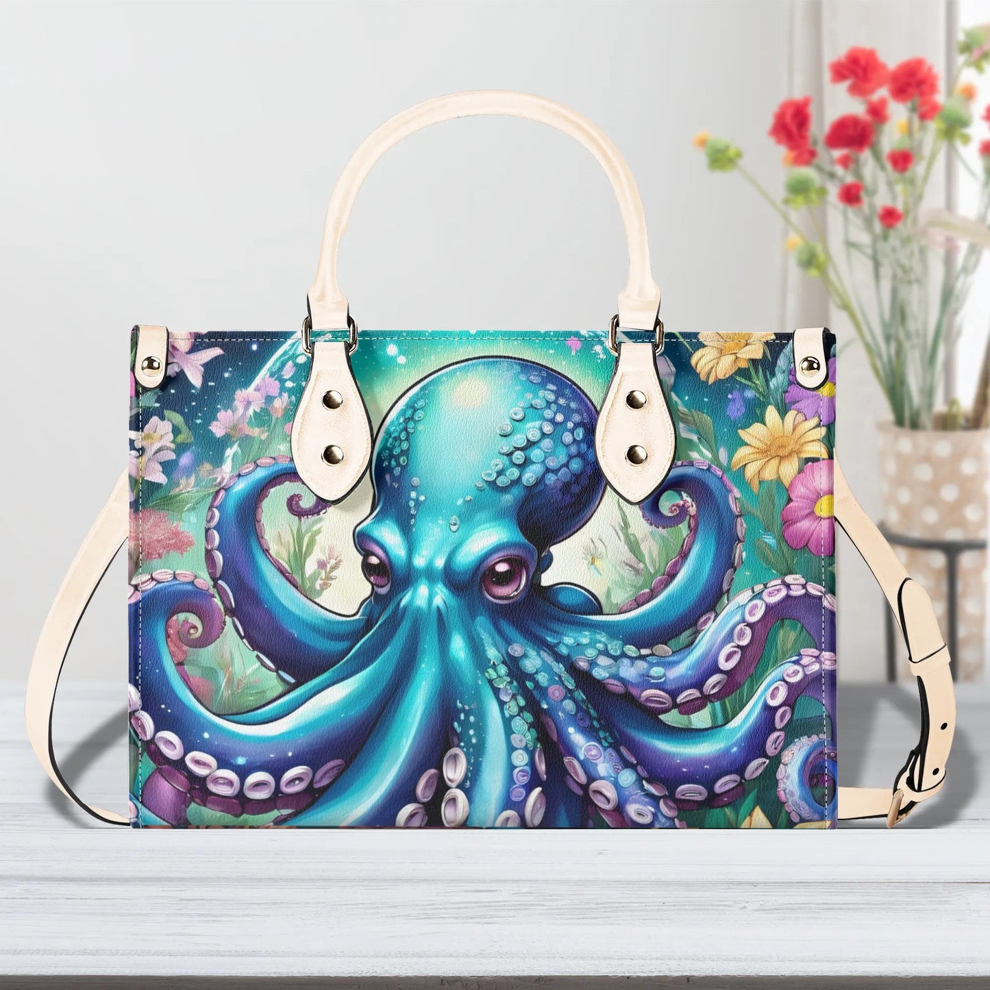 Octopus Women PU Leather Handbag, Octopus bag