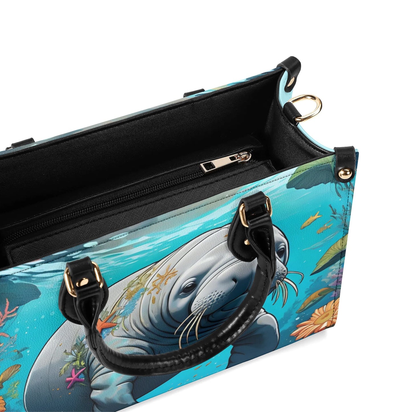 Manatee Women PU Leather Handbag Manatee lover gift