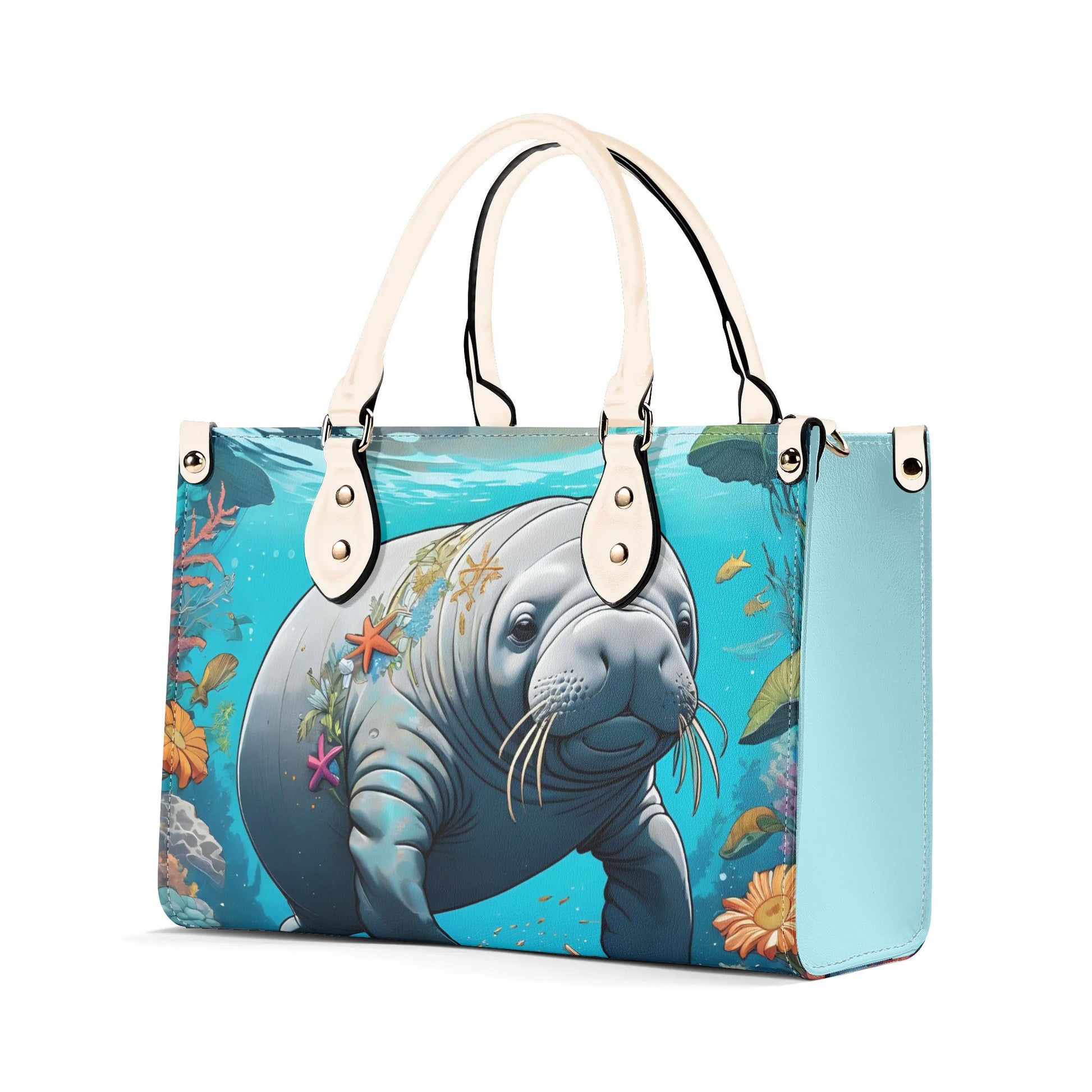 Manatee Women PU Leather Handbag Manatee lover gift