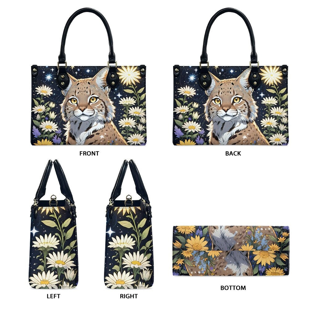 Bobcat Purse Bag Handbag Shoulder Bag | Wild and Stylish Accessory for Nature Enthusiasts"