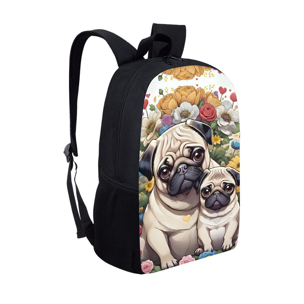 Pug School Backpack Pug School bag Pug lover backpack