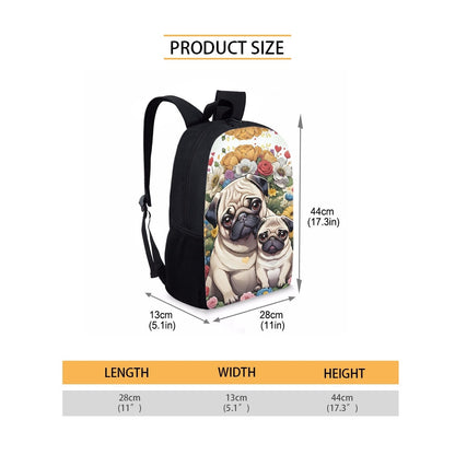 Pug School Backpack Pug School bag Pug lover backpack