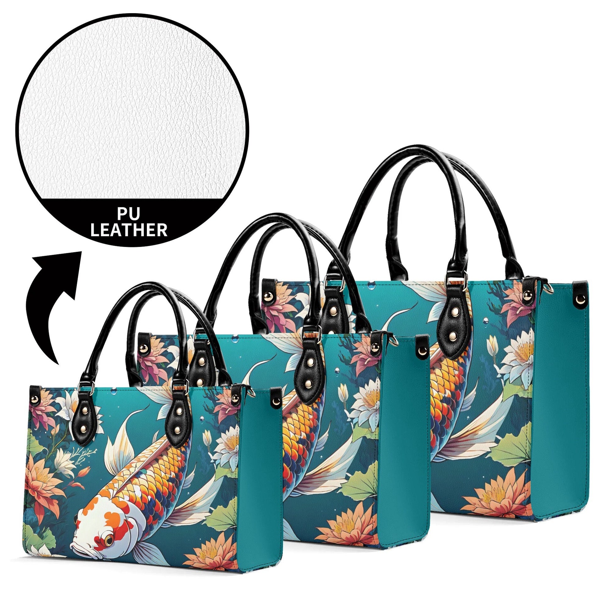 koi fish  Women PU Leather Handbag