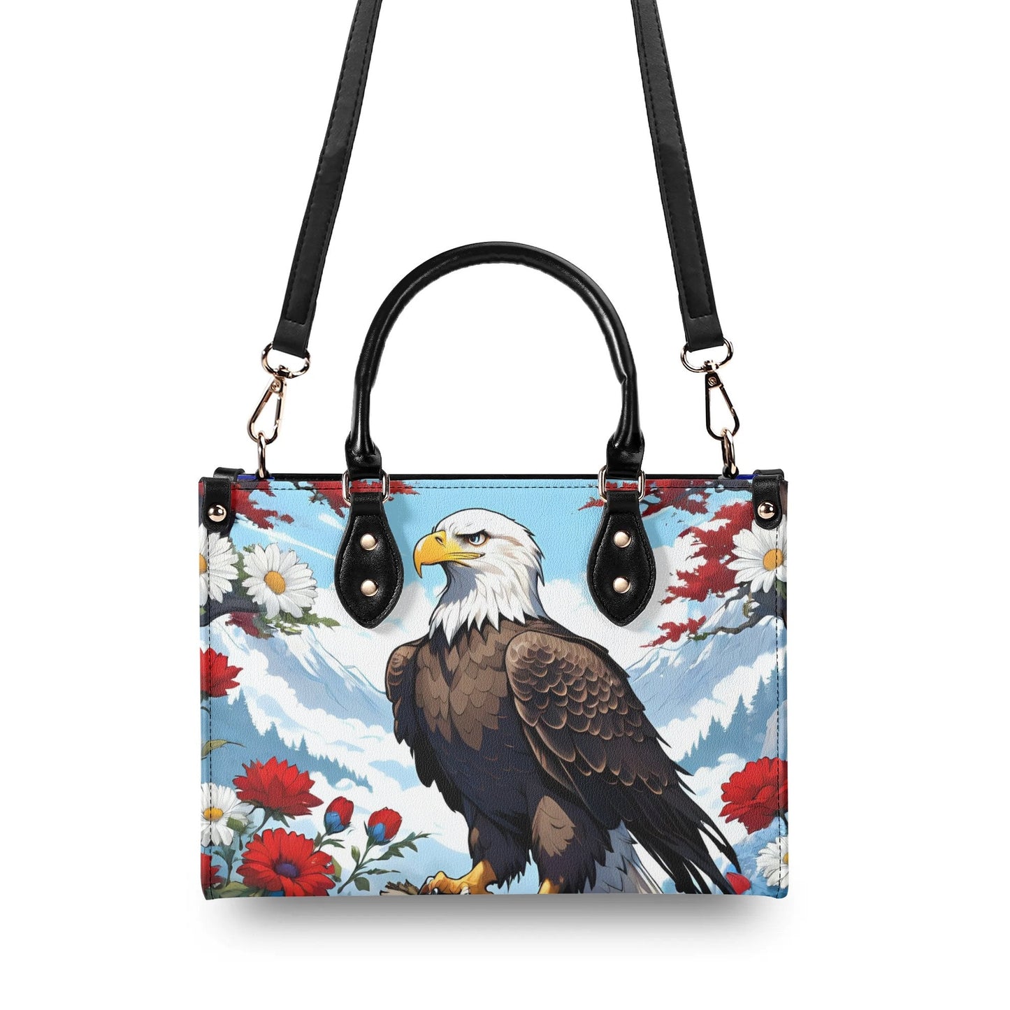 Bald Eagle Patriotic Women PU Leather Handbag