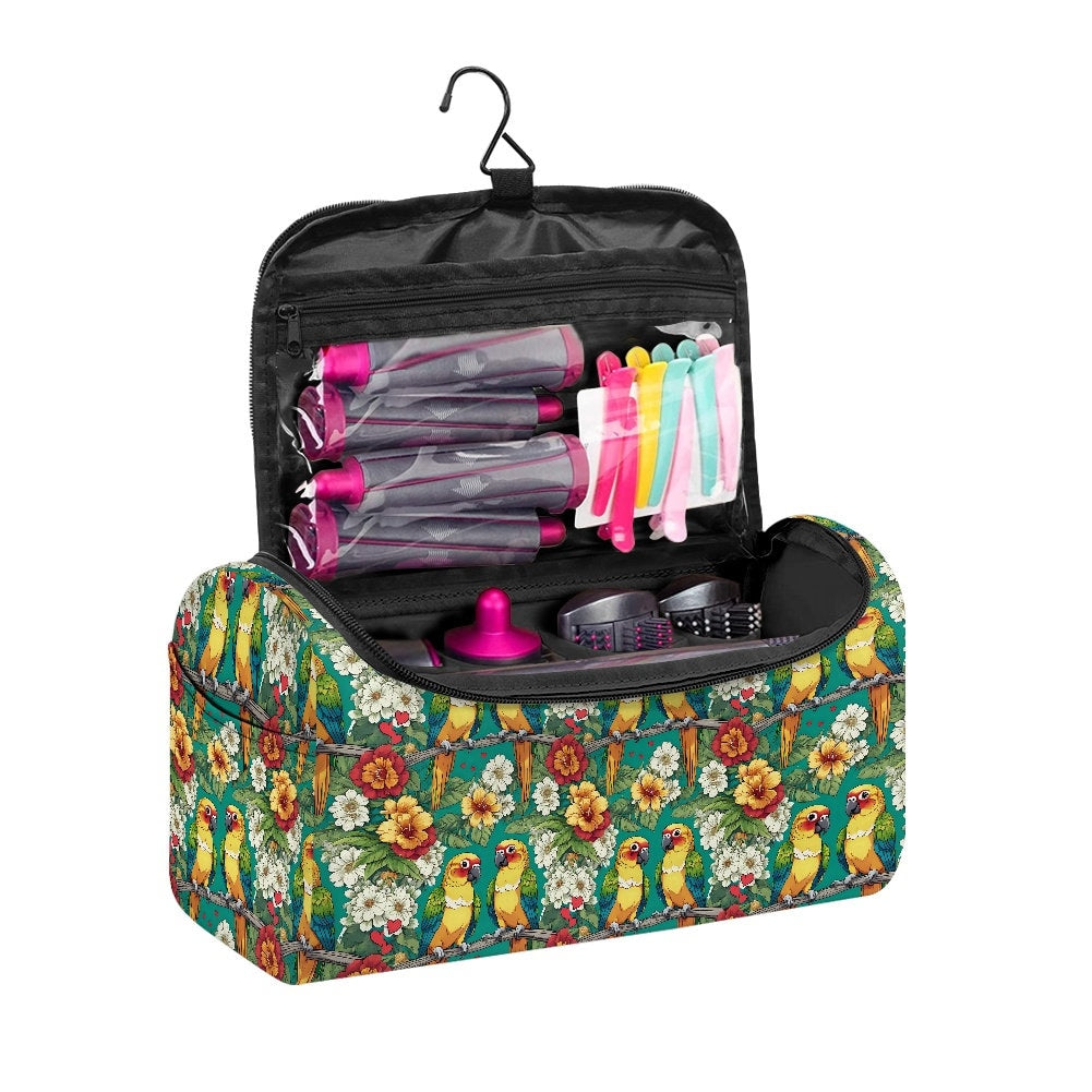 Parrot Printed Hair Dryer Storage Carrier Bag