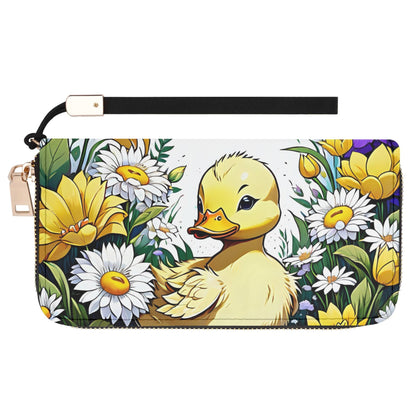 ducking Leather Zipper Wristlet Wallet