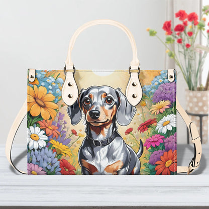 Dachshund Women PU Leather Handbag