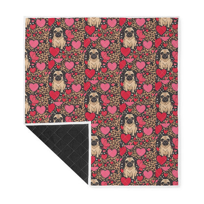 Pug Leopard Print Quilt Bedding