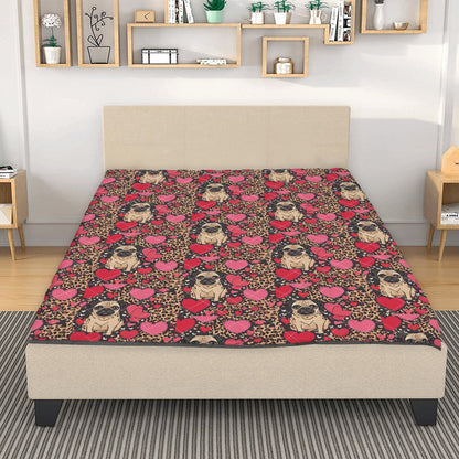 Pug Leopard Print Quilt Bedding