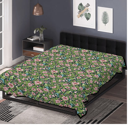 bird parrot Green Print Quilt Bedding Floral quilt