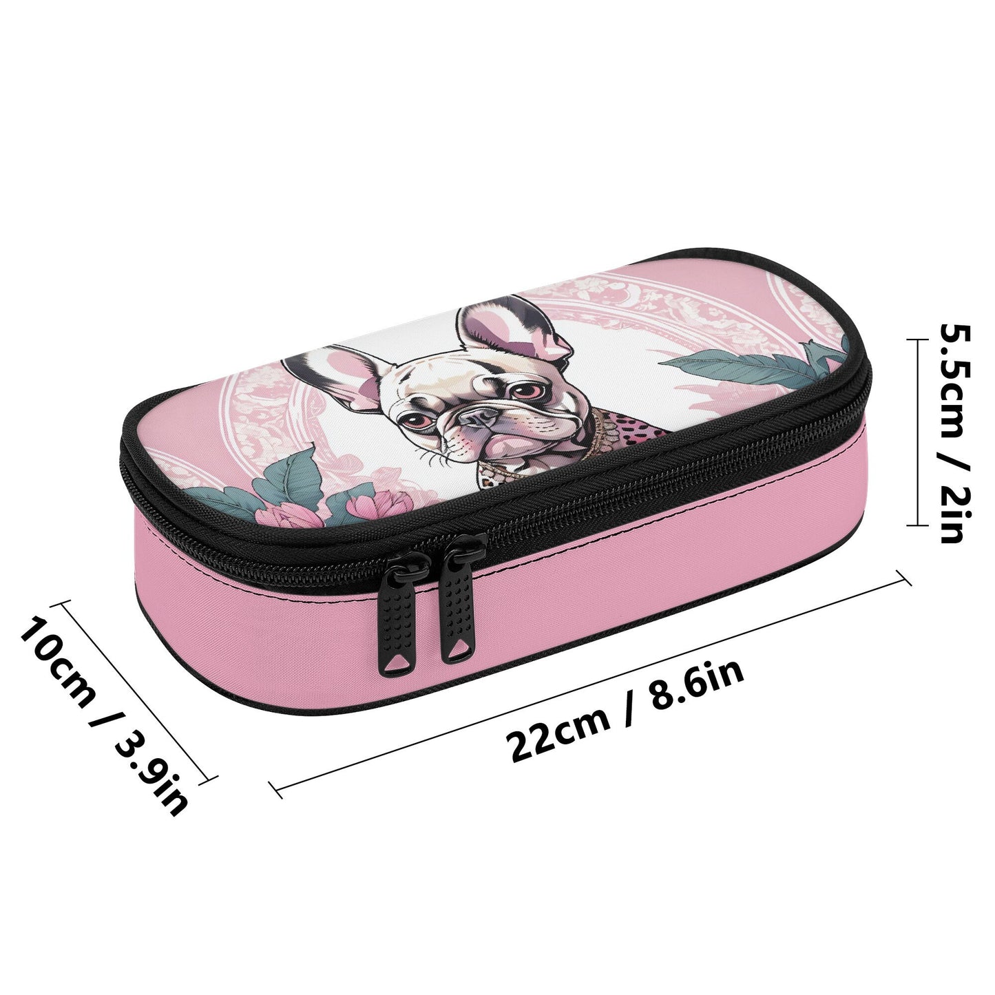 Pink French Bulldog 3-Layer Pencil Case