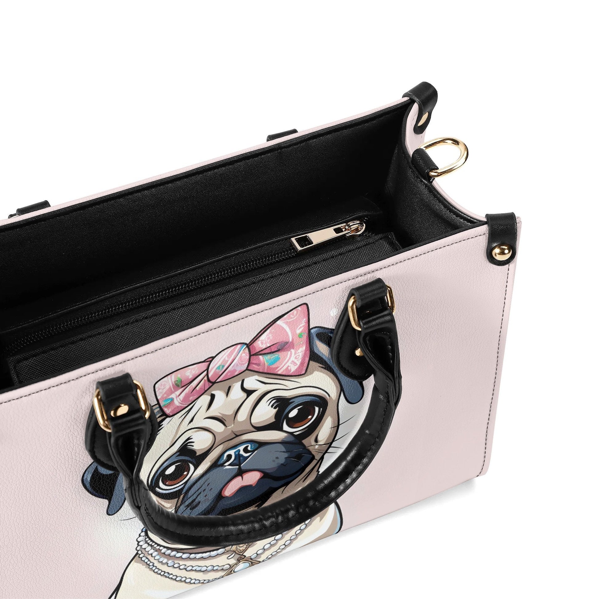 Pug Women PU Leather Handbag