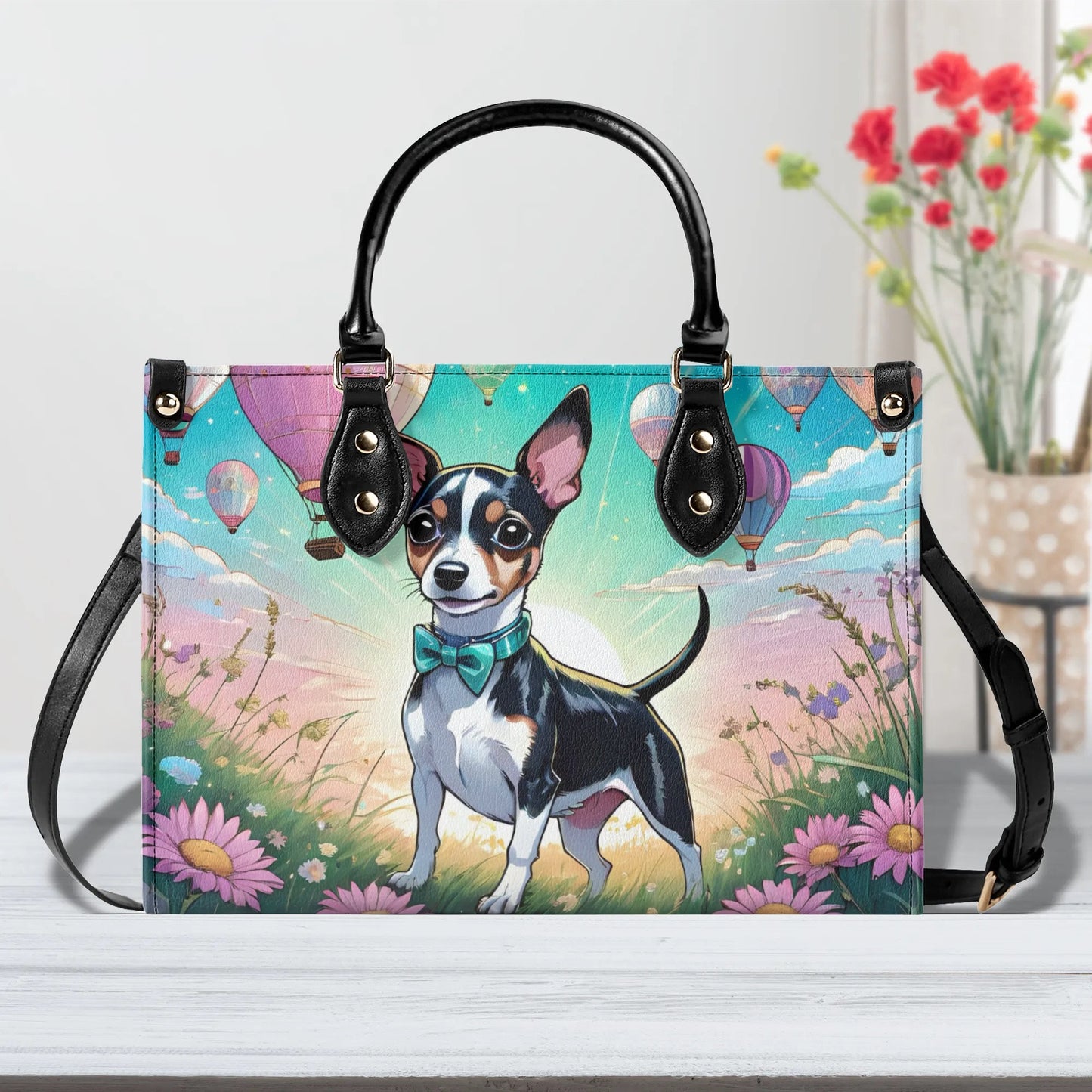 Rat Terrier Women PU Leather Handbag