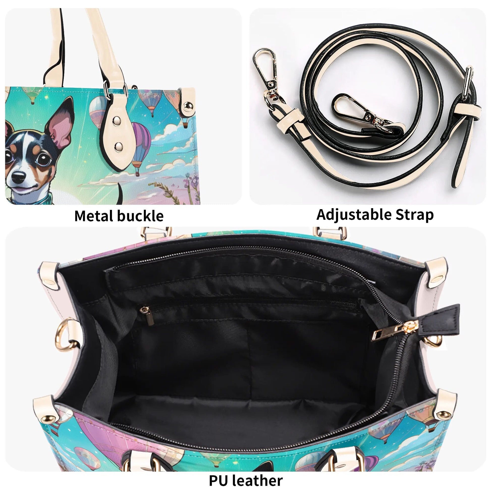 Rat Terrier Women PU Leather Handbag