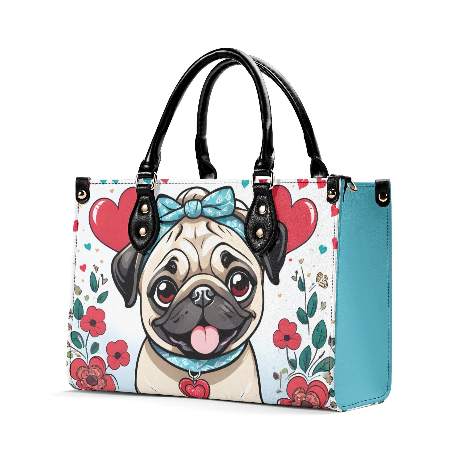 Pug Women PU Leather Handbag