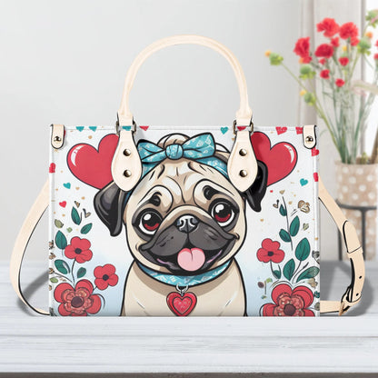 Pug Women PU Leather Handbag