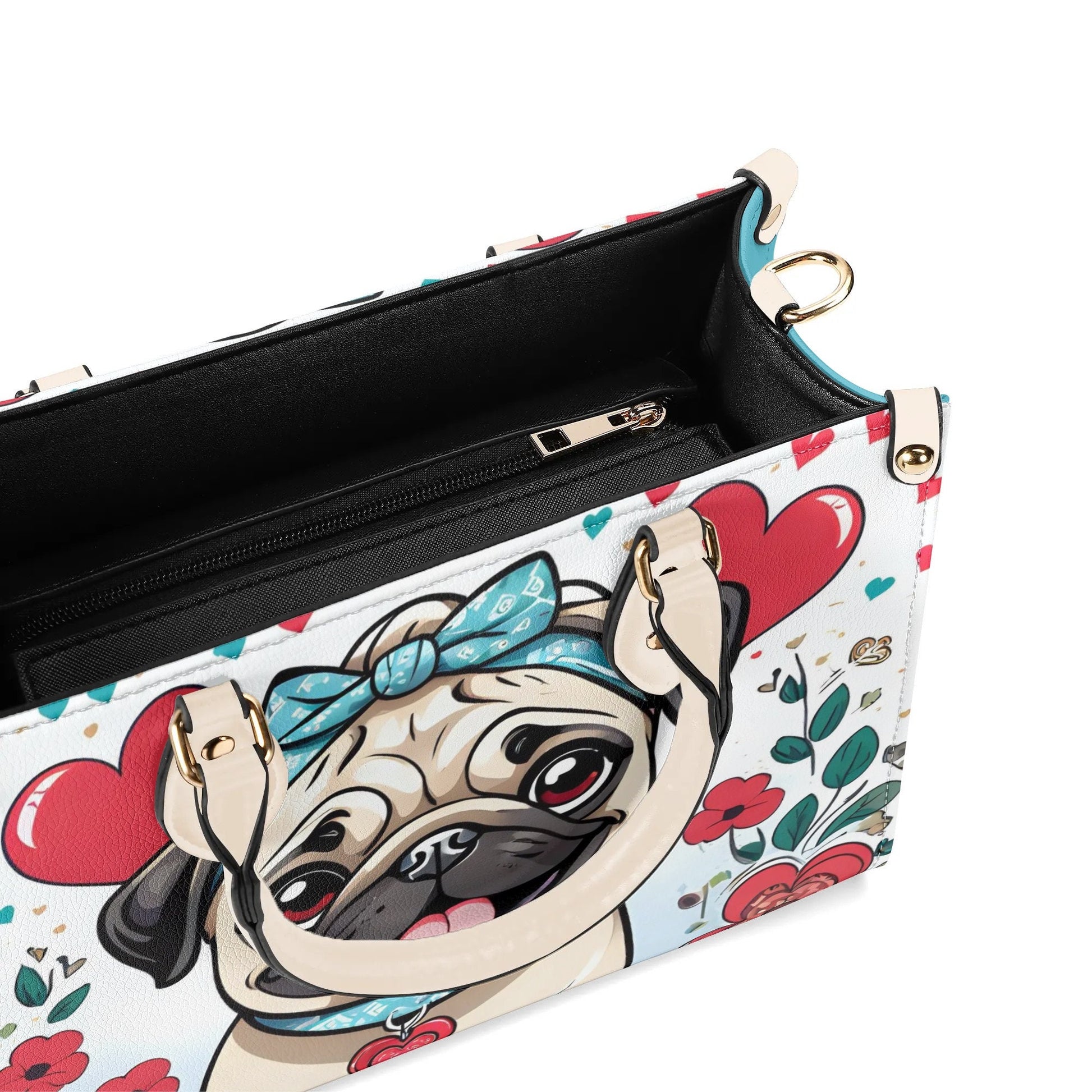 Pug Women PU Leather Handbag