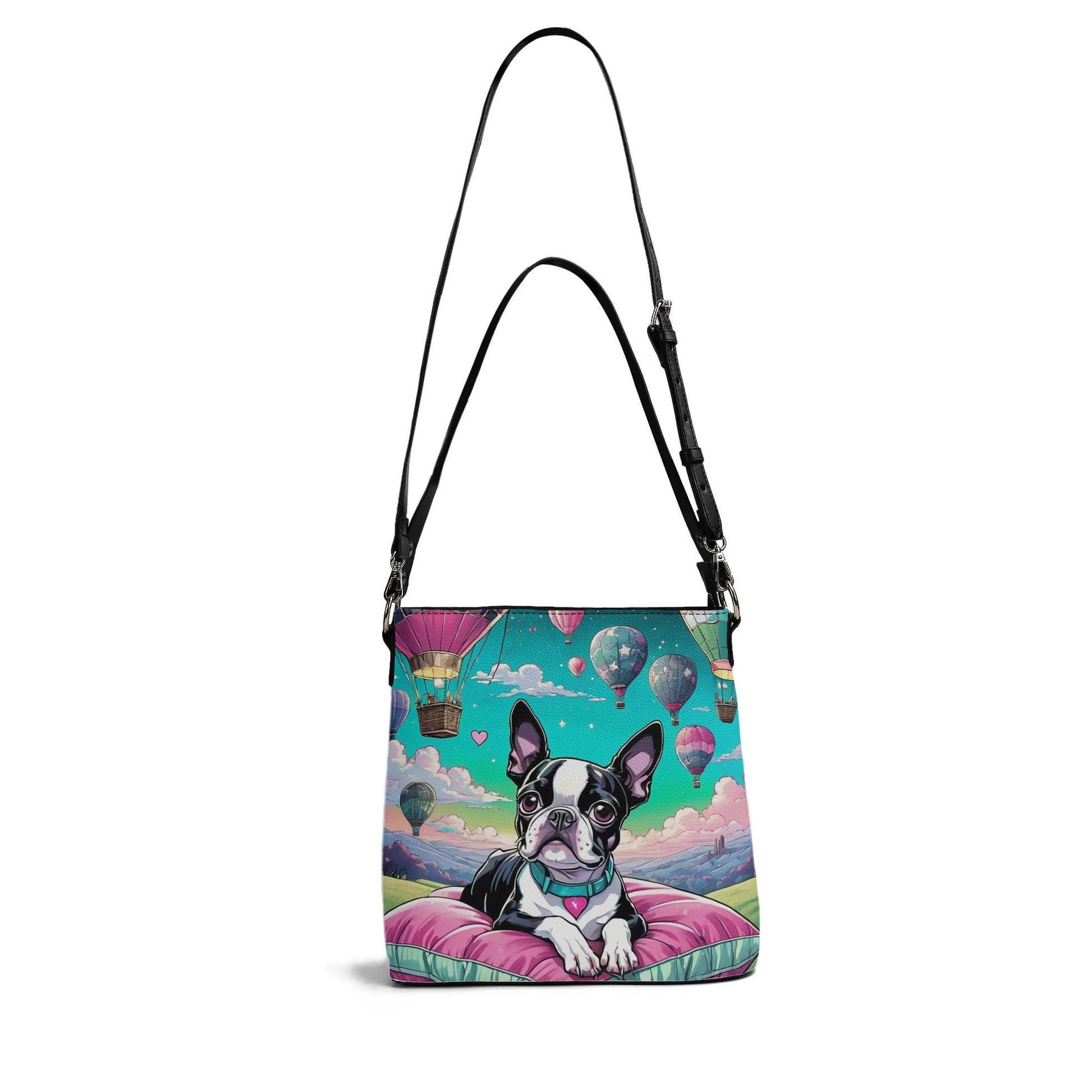 Boston Terrier Women's PU Bucket Bag Shoulder Bag