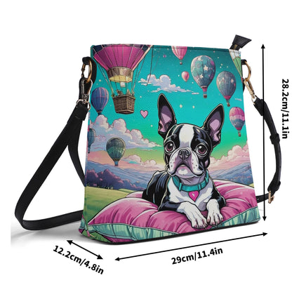 Boston Terrier Women's PU Bucket Bag Shoulder Bag