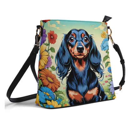 Dachshund Women's PU Bucket Bag Shoulder Bag