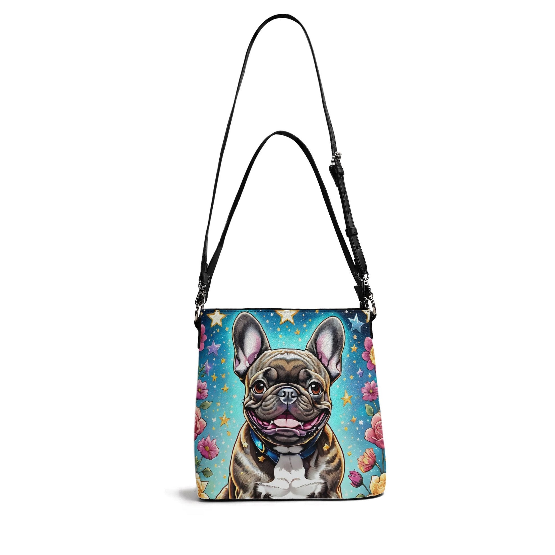 Frenchie Women's Zipper Bucket Bag French Bulldog Shoulder Bag Frenchie Bulldog Gift