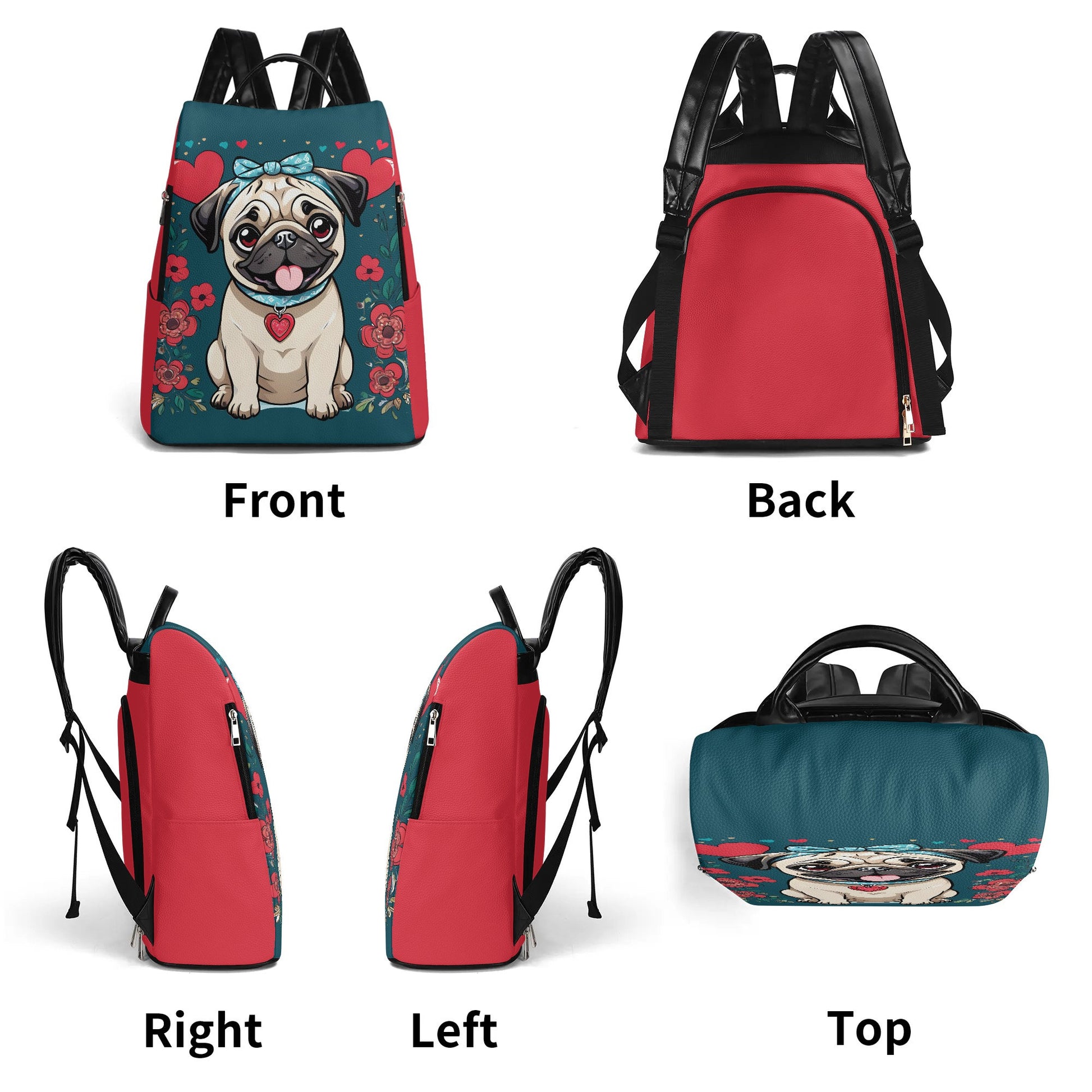 Pug Daypack Anti-theft Backpack