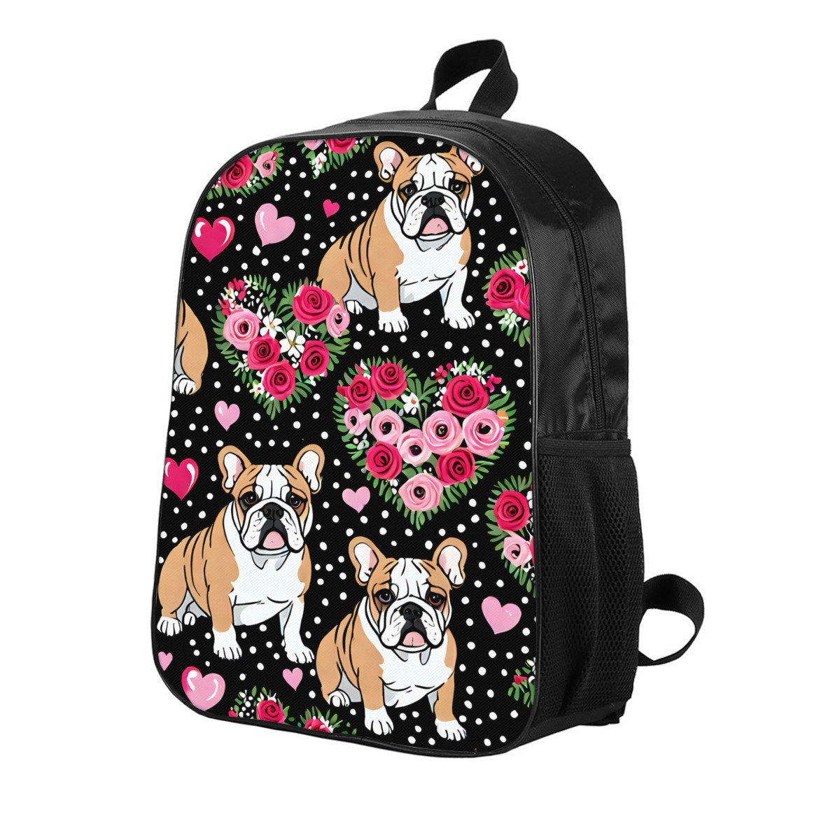 Bulldog backpack, bulldog lunch bag, bulldog pencil case, school supplies