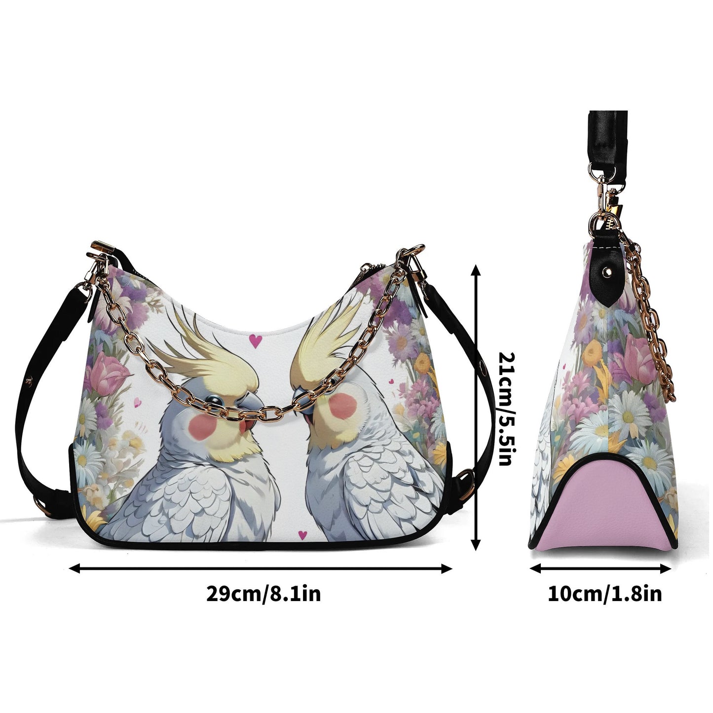 Cockatiel Cross-body Bag With Chain Decoration