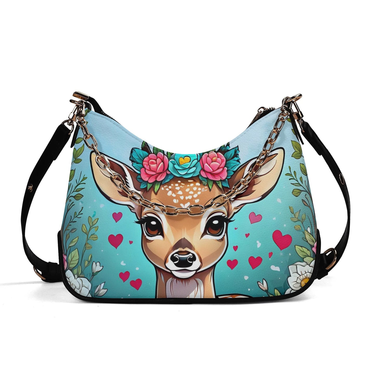 Deer Fawn Cross-body Bag With Chain Decoration