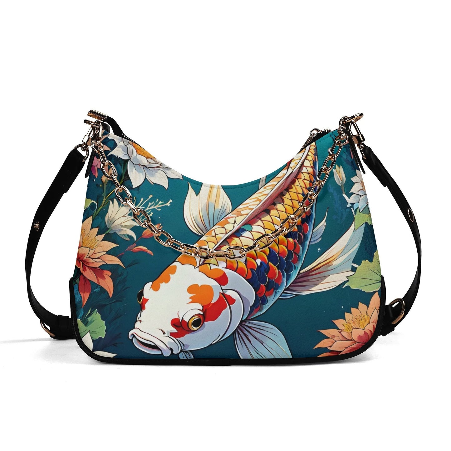 koi fish Cross-body Bag With Chain Decoration