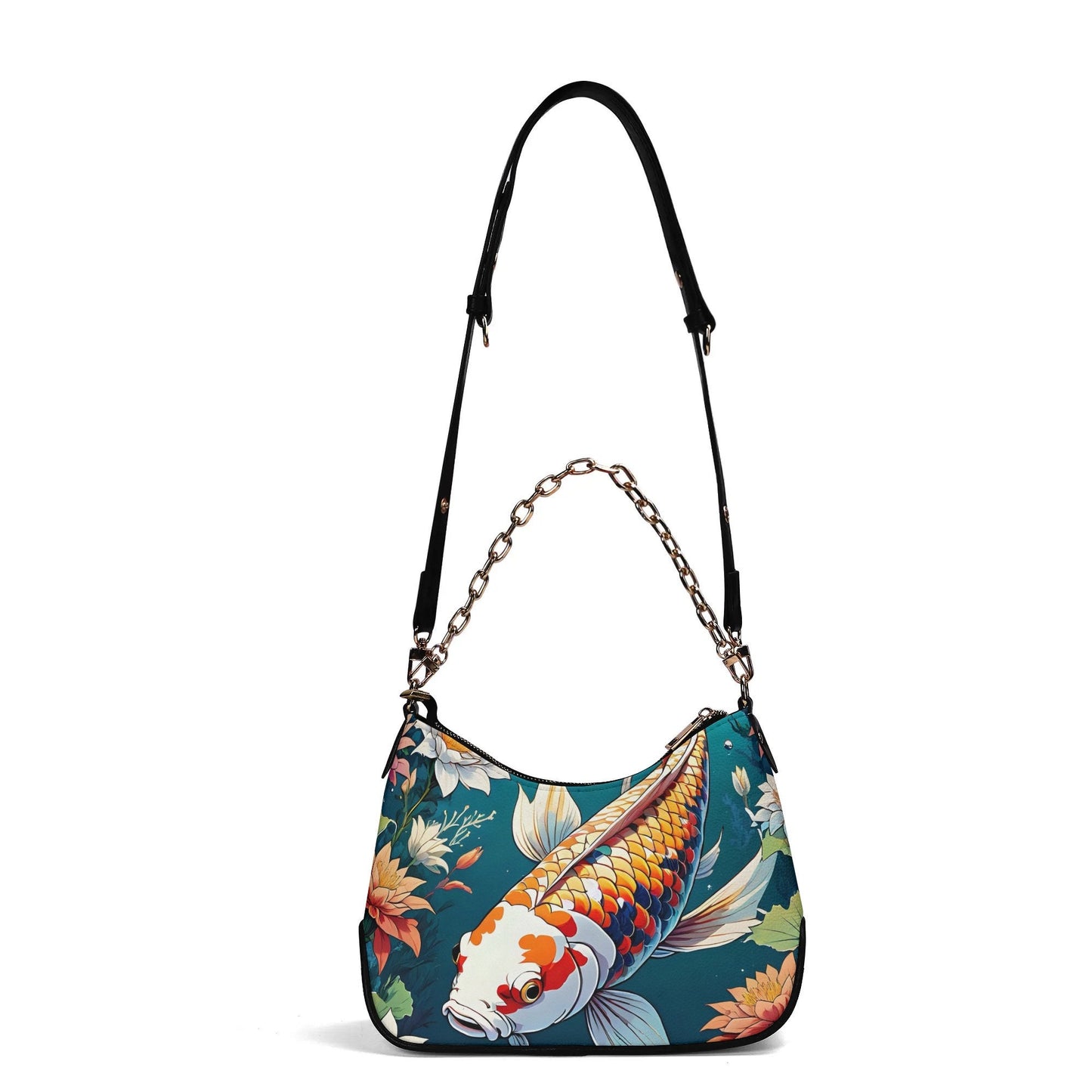 koi fish Cross-body Bag With Chain Decoration