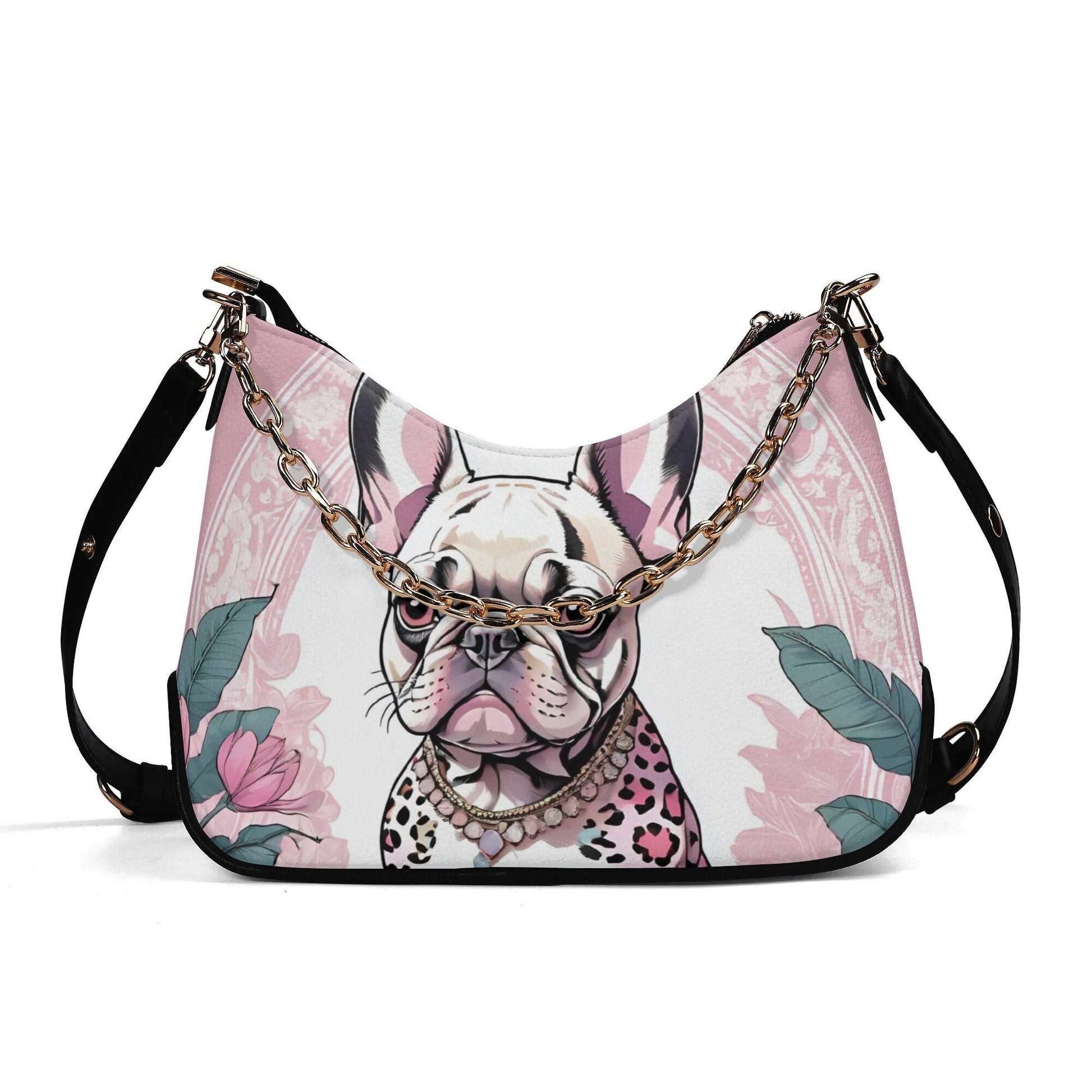 Frenchie French bulldog Cross-body Bag With Chain Decoration