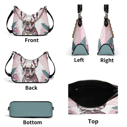 Frenchie French bulldog Cross-body Bag With Chain Decoration