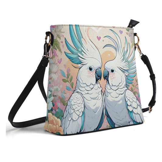 Cockatoo Parrot Women's PU Bucket Bag Shoulder Bag