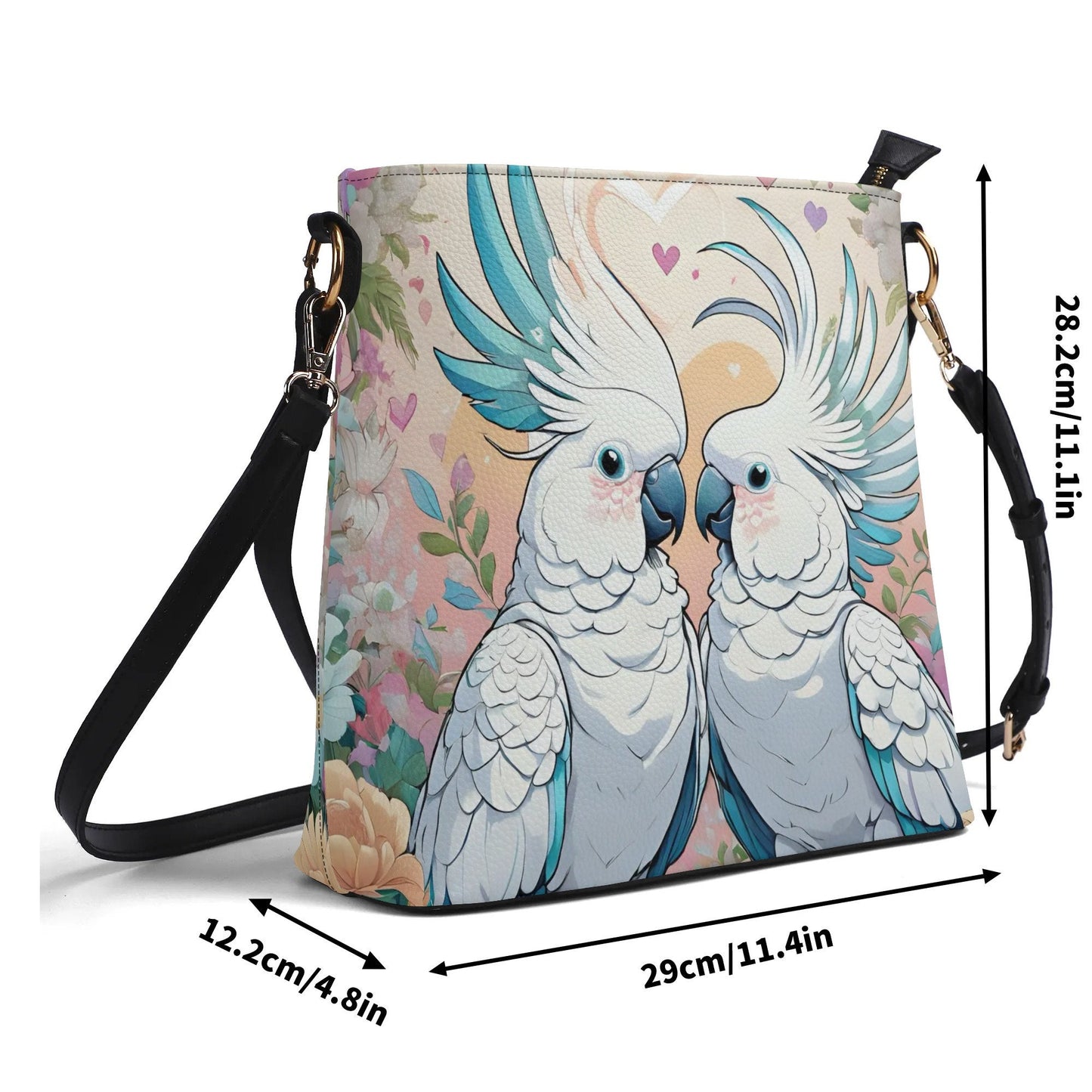 Cockatoo Parrot Women's PU Bucket Bag Shoulder Bag