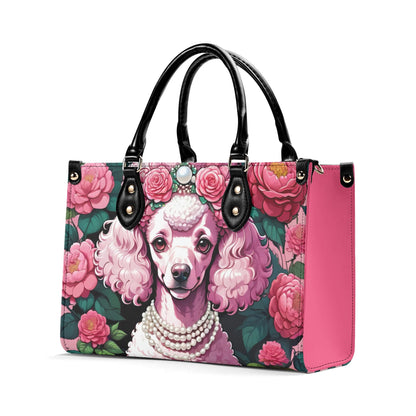 Pink Poodle Women PU Leather Handbag, Pink Poodle purse, Poodle Lover Gift