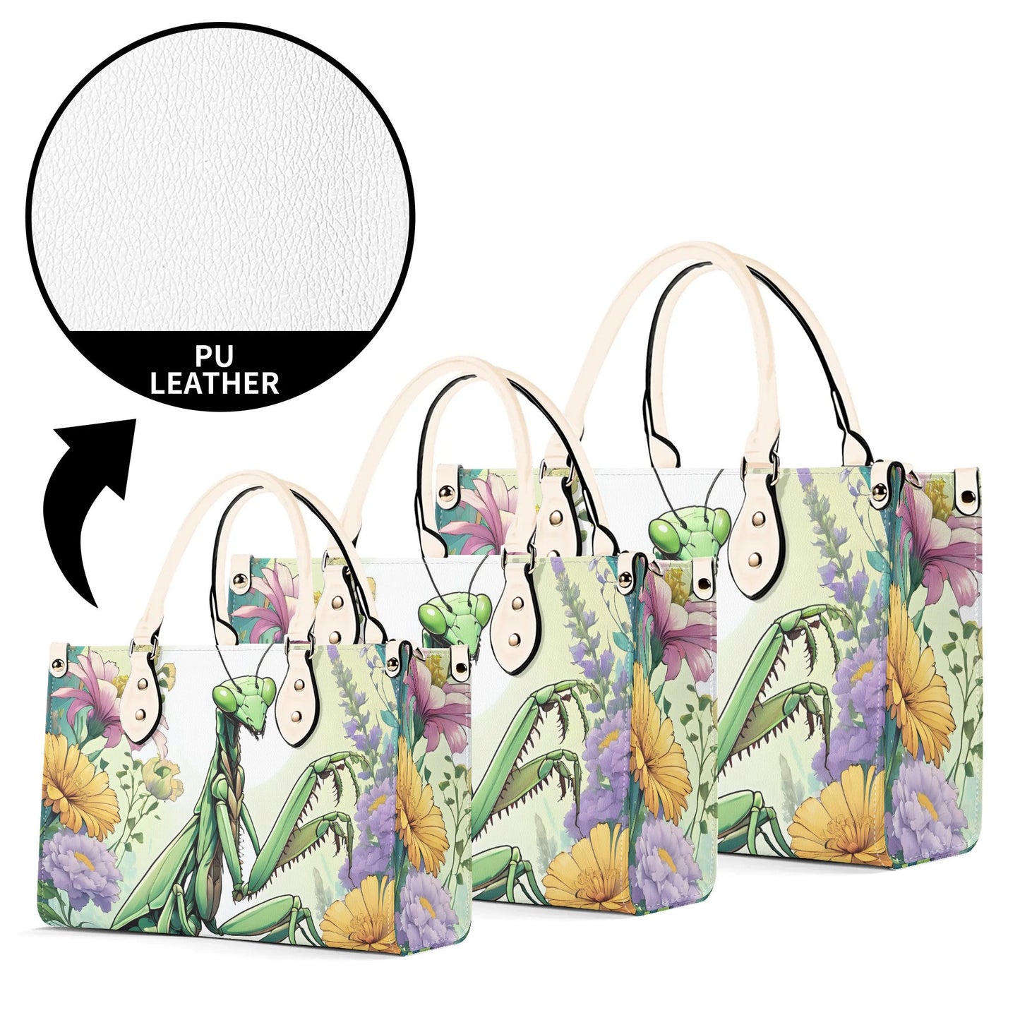 Praying Mantis Women PU Leather Handbag, Praying Mantis purse, Praying Mantis Lover Gift