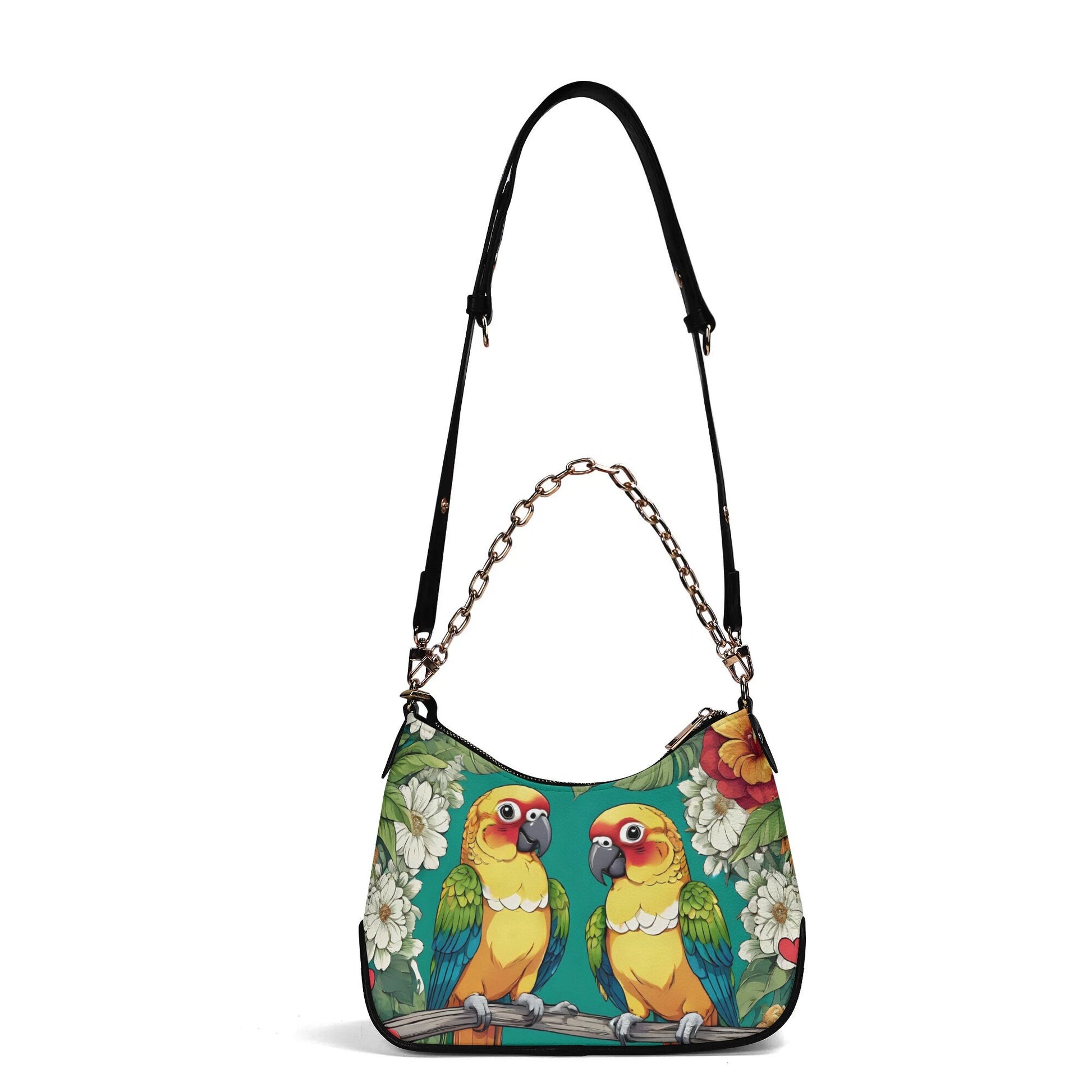 Sun Conure Parrot Cross-body Bag With Chain Decoration