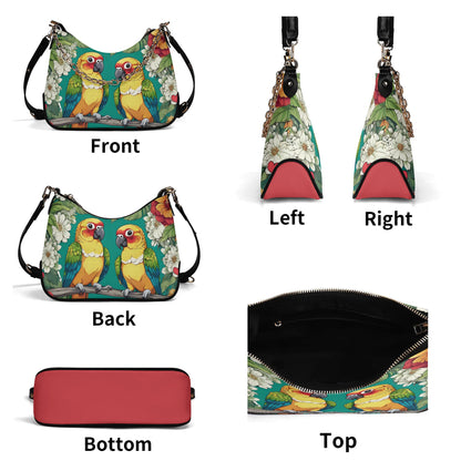 Sun Conure Parrot Cross-body Bag With Chain Decoration