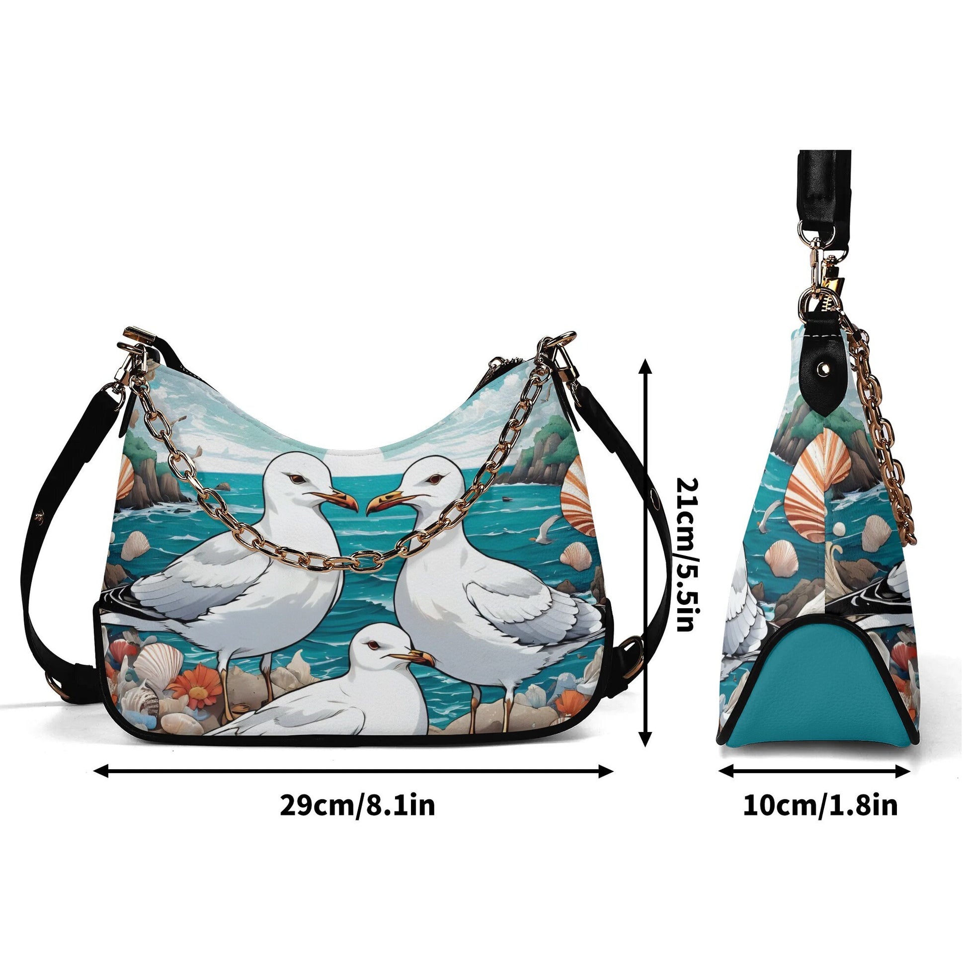 Sea Gull Seagull Cross-body Bag With Chain Decoration